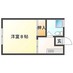 南方スチューデントハイツ 1Kの間取図画像