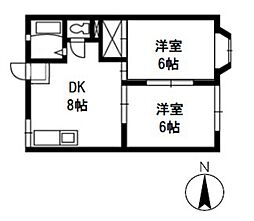 メゾン.サンキール 2DKの間取図画像