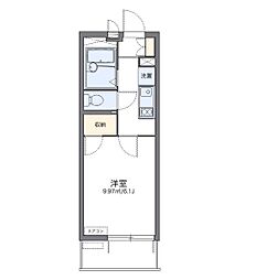 レオパレスゆう 1Kの間取図画像