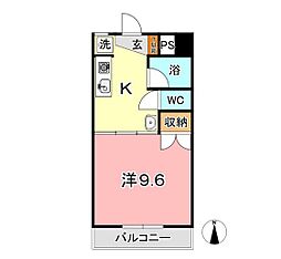 アトリエアクツビル 1Kの間取図画像