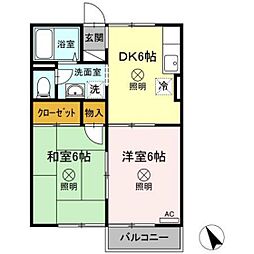 アクティエイト 2DKの間取図画像