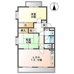 ラフォーレ2 2LDKの間取図画像