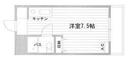 プレアール大供 ワンルームの間取図画像