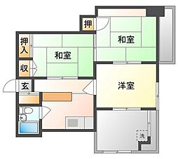 渡辺ビル 3Kの間取図画像
