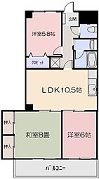 成和第2ビル 3LDKの間取図画像