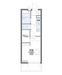 レオパレスBANCHOU 1Kの間取図画像
