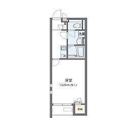CLEINOエアル2 1Kの間取図画像