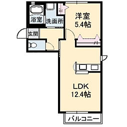 ヴァン・デ・ボヌール 1LDKの間取図画像