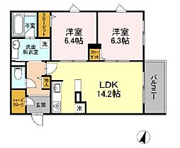 ShallowGardenA 2LDKの間取図画像