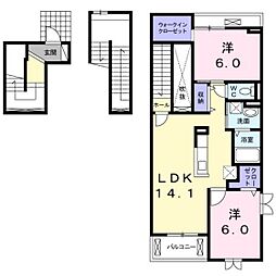 クロスローズ1 2LDKの間取図画像