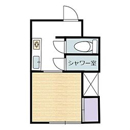 フレバーラント遥 1Kの間取図画像