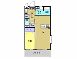 マンション・美 1LDKの間取図画像