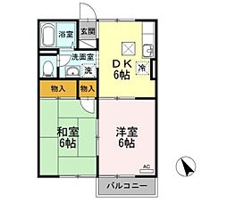 アクティエイト 2DKの間取図画像