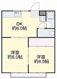 井上コーポA 2DKの間取図画像