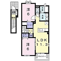 グリーンコーポ坪井 2LDKの間取図画像