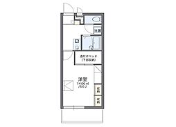 レオパレスエクレール今 1Kの間取図画像