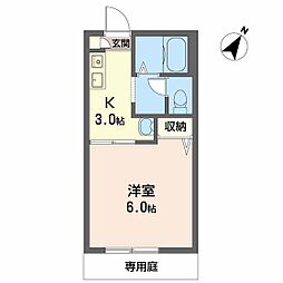 ライフ・コーポ 1Kの間取図画像