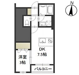 バルコティラール 1DKの間取図画像
