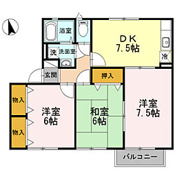 エステート原尾島 3DKの間取図画像