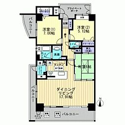 パークヒルズ門田屋敷 3LDKの間取図画像