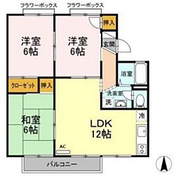 エントピア新保B 3LDKの間取図画像
