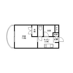 ピア・ハウスフジ 1Kの間取図画像