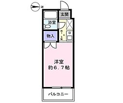 片山グリーンハイツ 1Kの間取図画像