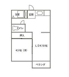 落合アパート 1LDKの間取図画像