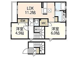 ヴィラフローレルC 2LDKの間取図画像