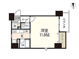 カーサ・フィオーレ表町 1Kの間取図画像