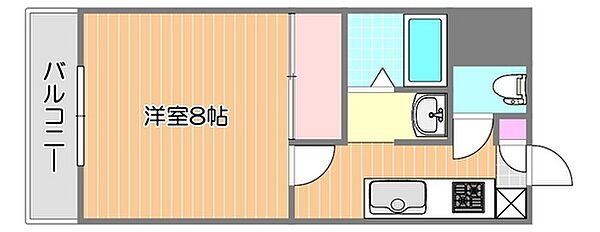 岡山県岡山市北区辰巳(賃貸マンション1K・1階・29.00㎡)の写真 その2