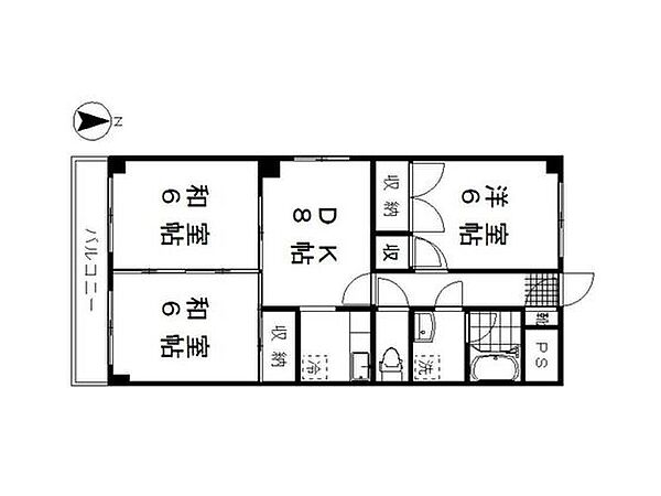 岡山県岡山市北区東島田町1丁目(賃貸マンション3DK・3階・55.50㎡)の写真 その2