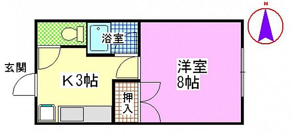 岡山県岡山市北区津島本町(賃貸アパート1K・2階・23.97㎡)の写真 その2