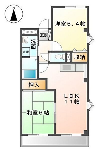 岡山県岡山市北区田中(賃貸マンション2LDK・4階・49.83㎡)の写真 その2