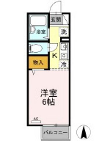 岡山県岡山市中区中井4丁目(賃貸アパート1R・2階・20.25㎡)の写真 その2