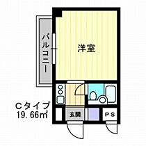 岡山県岡山市北区富田町1丁目（賃貸マンション1K・5階・19.66㎡） その2