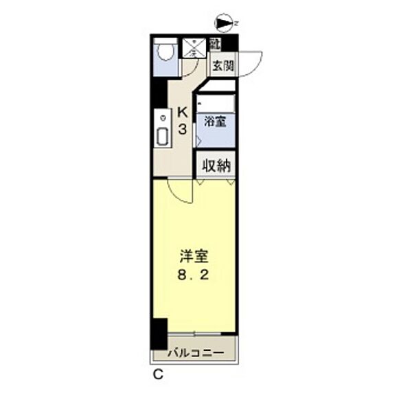 岡山県岡山市北区奉還町1丁目(賃貸マンション1K・2階・25.88㎡)の写真 その2