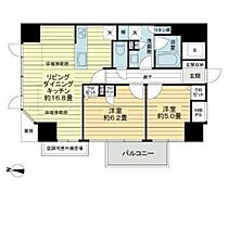 岡山県岡山市北区表町1丁目（賃貸マンション2LDK・8階・65.36㎡） その2