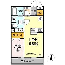 岡山県岡山市北区今8丁目（賃貸アパート1LDK・2階・33.39㎡） その2