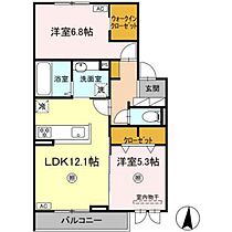 ホワイエ西川原  ｜ 岡山県岡山市中区西川原1丁目（賃貸アパート2LDK・2階・59.34㎡） その2