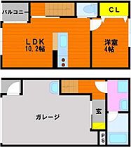 Next　Garage南古都  ｜ 岡山県岡山市東区南古都（賃貸タウンハウス1LDK・1階・42.00㎡） その2