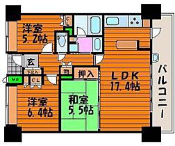 アーバンビュー城下  ｜ 岡山県岡山市北区中山下1丁目（賃貸マンション3LDK・3階・73.97㎡） その2