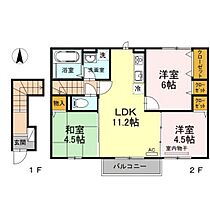 リバーパレス　D棟  ｜ 岡山県岡山市南区西市（賃貸アパート3LDK・2階・63.72㎡） その2