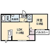 サンブリエ  ｜ 岡山県岡山市中区平井7丁目（賃貸アパート1LDK・1階・40.45㎡） その2