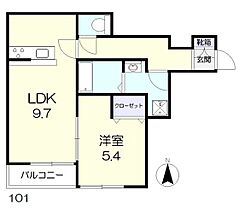 エクセレンス法界院  ｜ 岡山県岡山市北区法界院（賃貸アパート1LDK・1階・36.69㎡） その2