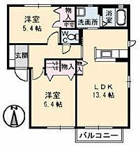 レフィナード　B棟  ｜ 岡山県岡山市中区祇園（賃貸アパート2LDK・2階・58.84㎡） その2