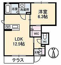 シャーメゾン津島東  ｜ 岡山県岡山市北区津島東2丁目（賃貸アパート1LDK・1階・43.83㎡） その2