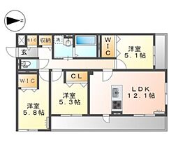 ベラパーシェ  ｜ 岡山県岡山市北区伊島北町（賃貸マンション3LDK・2階・69.81㎡） その2