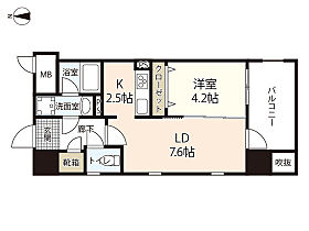 岡山県岡山市北区下石井2丁目（賃貸マンション1LDK・11階・37.08㎡） その2