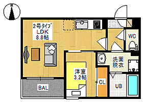 仮)REGALEST 西崎2  ｜ 岡山県岡山市北区西崎1丁目（賃貸アパート1LDK・1階・30.48㎡） その2